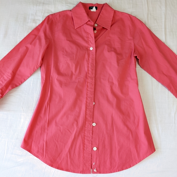 J. Crew Coral fitted Button Down Shirt Women's Size XS - Picture 2 of 6